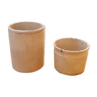 Duo of sandstone jam jars