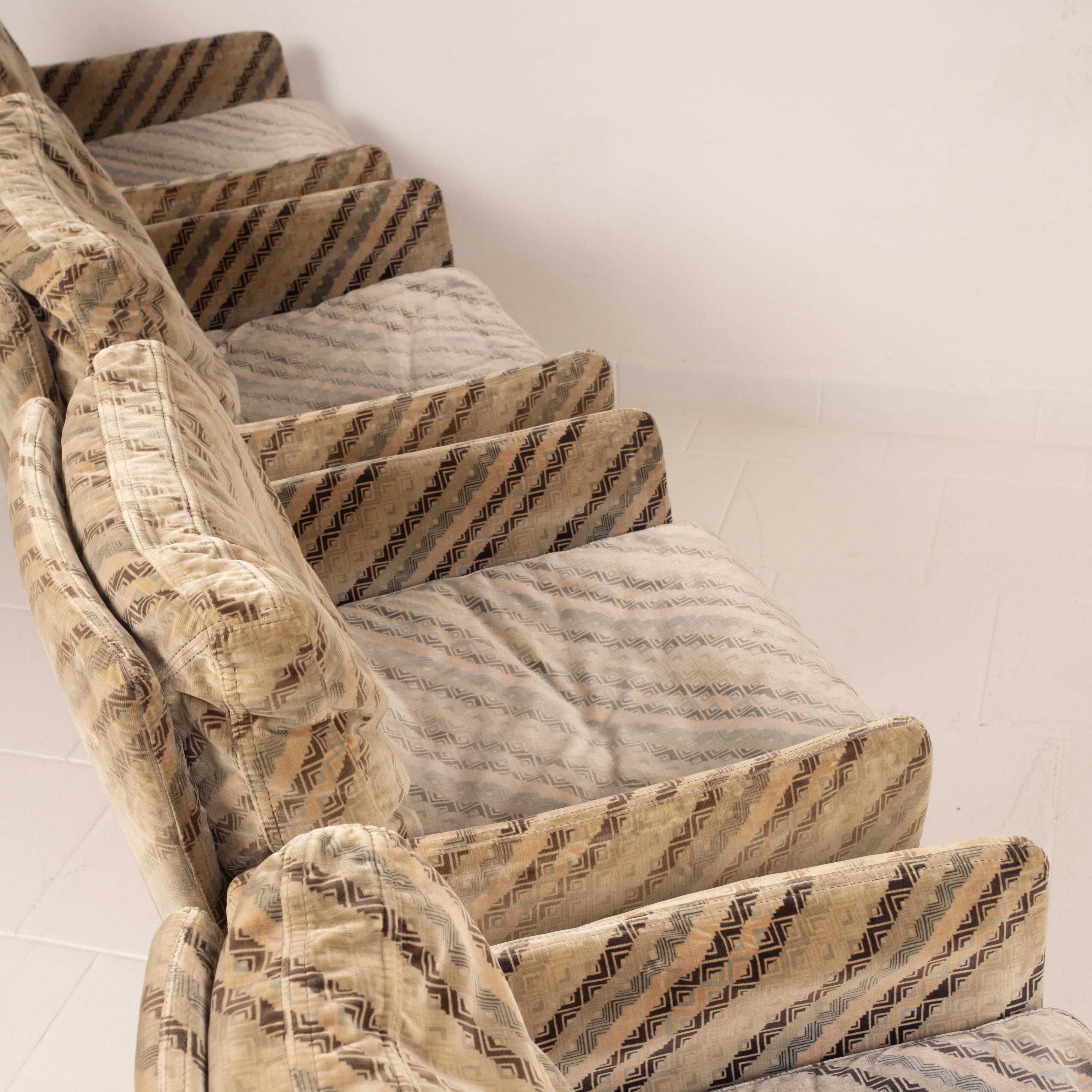 Ensemble de 4 fauteuils Salpol par Angelo Mazzola en collaboration avec Missoni