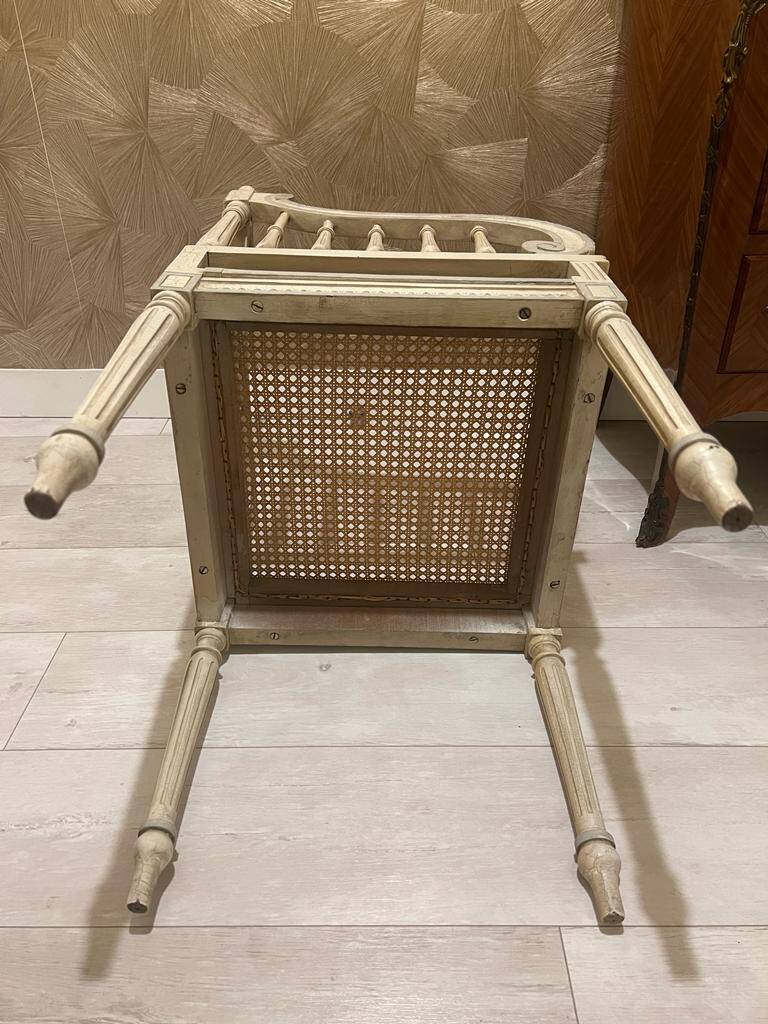 Louis XVI style wooden corner armchair