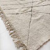 Moroccan Berber carpet blessed ouarain ecru with black patterns engraved 304x205cm