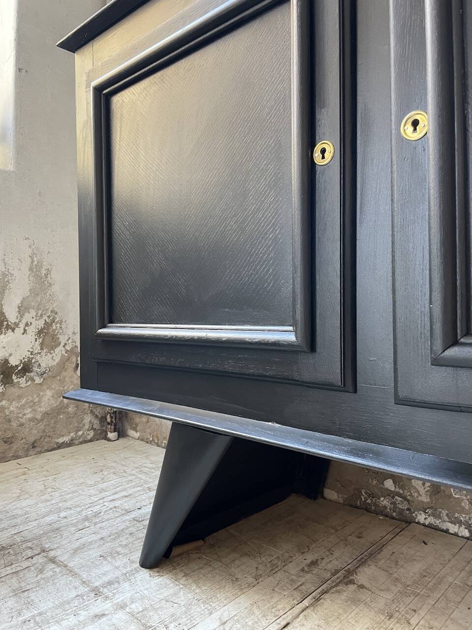 60s brutalist black sideboard
