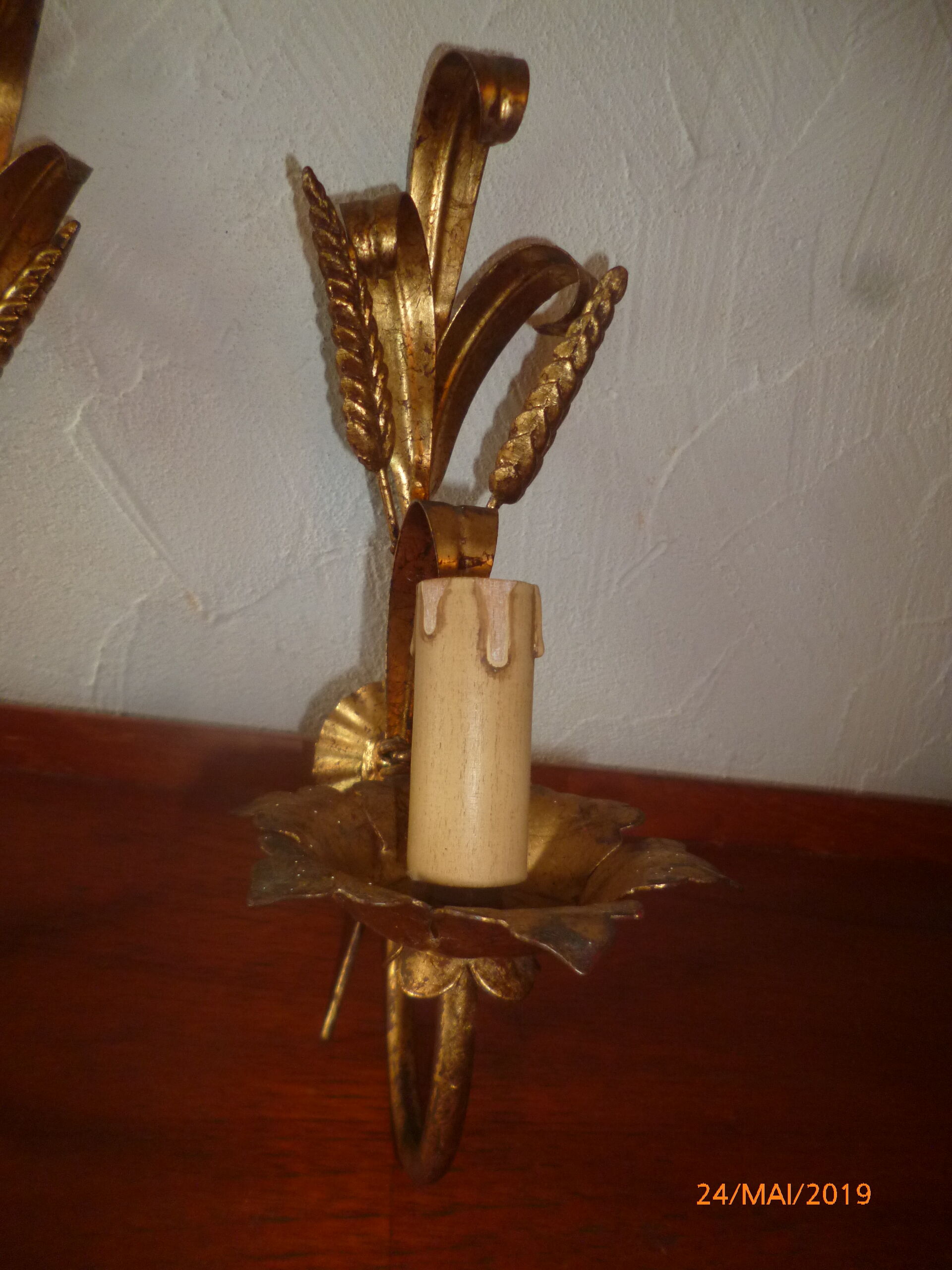 2 wall sconces Golden EPIs of ble 1950 1960