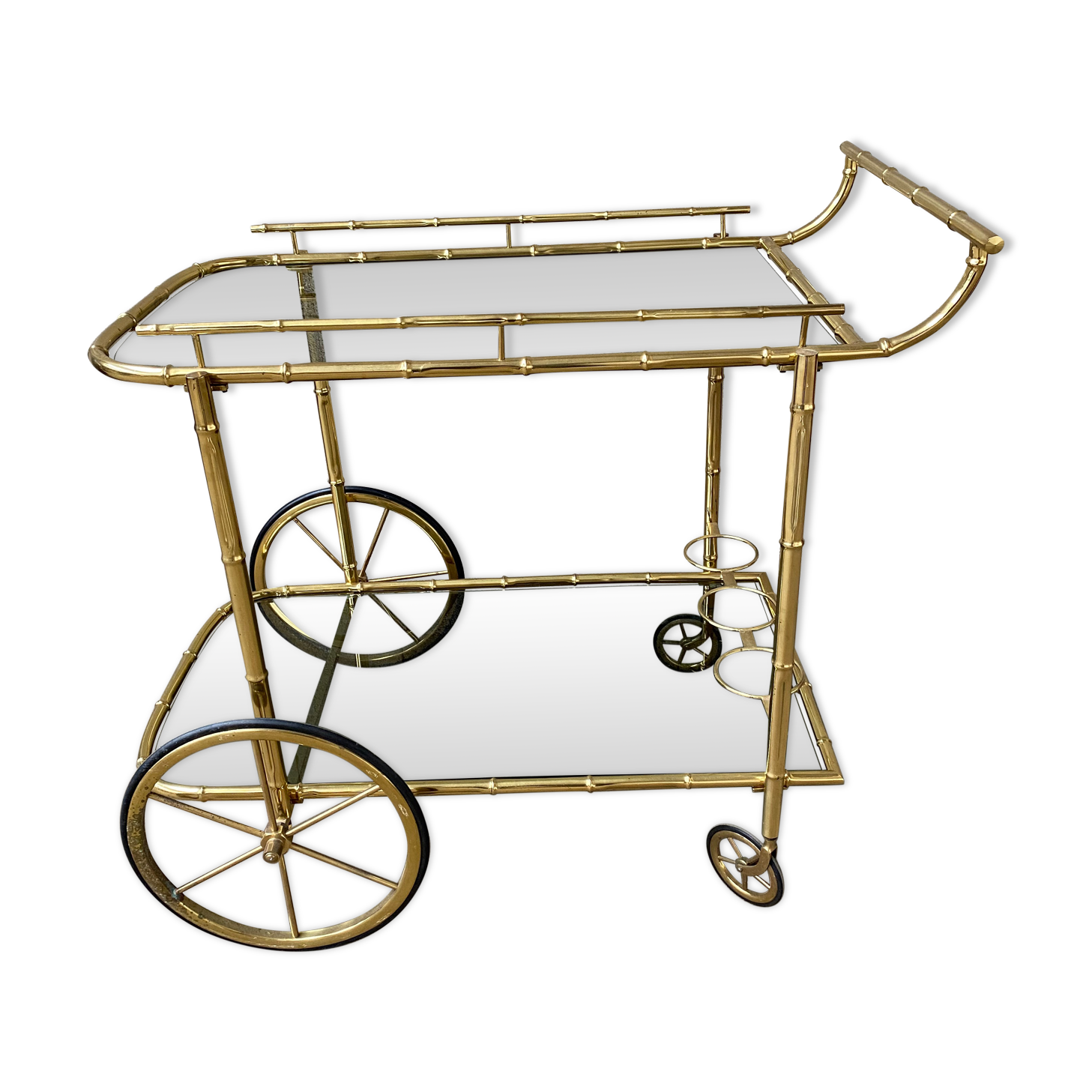 Desserte a roulettes laiton