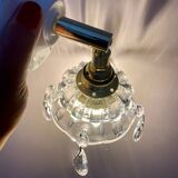 Vintage glass lampshade wall lamp with antique tassels