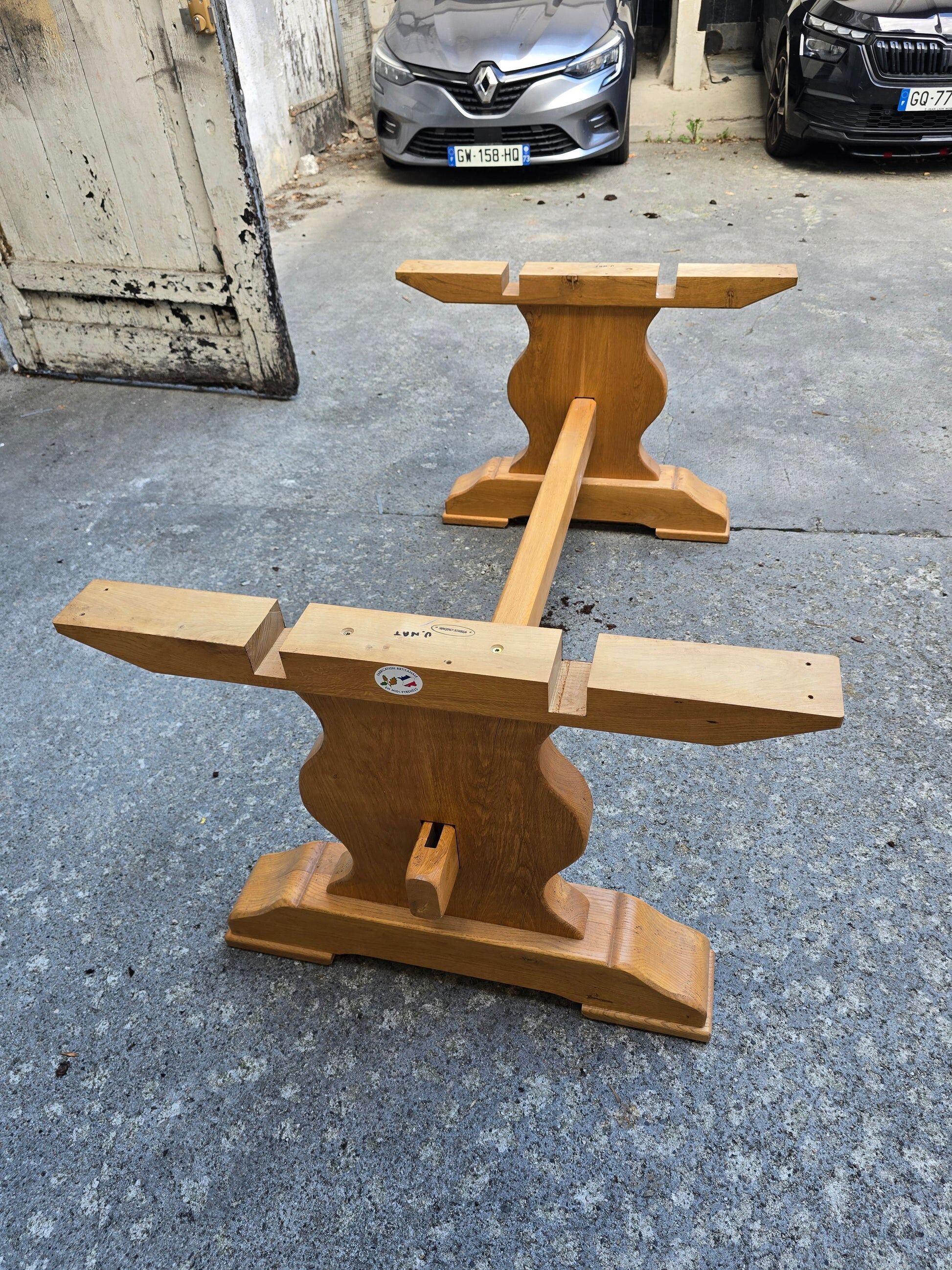 Large monastery table in solid oak – French handcrafted.