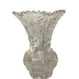 Small Bohemian crystal vase, cut around 1950