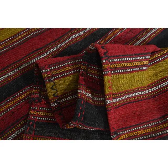 1970s Vintage Turkish Handmade Wool Cotton Red Kilim Rug 219x285
