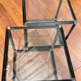 Glass and metal side tables