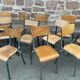 20 vintage mismatched industrial chairs school MULLCA tube & wood