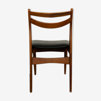 Scandinavian chair wood and black skai