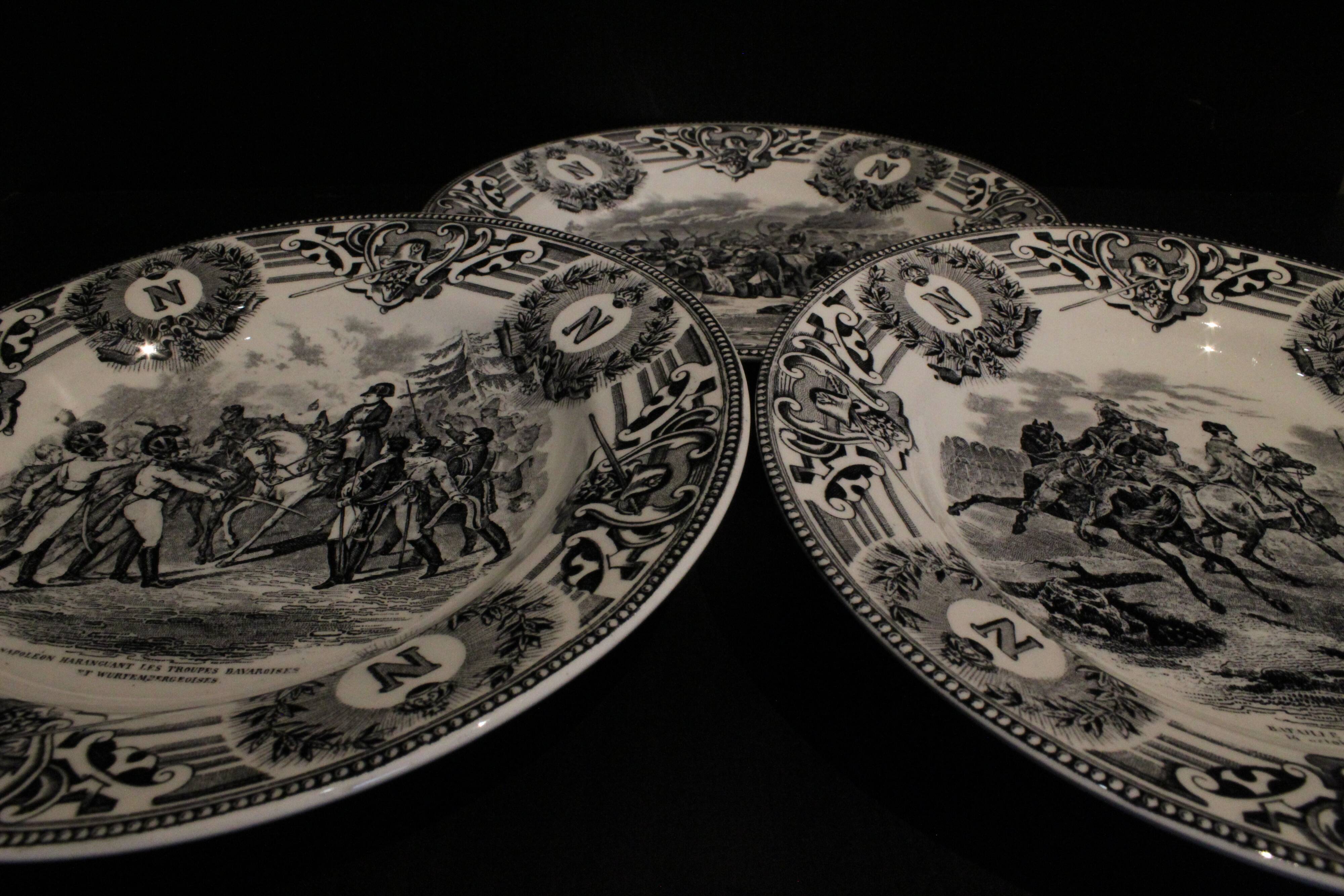 Series of 6 talking plates Napoleon Boch la Louvière