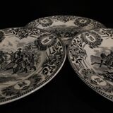 Series of 6 talking plates Napoleon Boch la Louvière