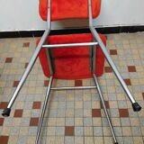 Lot de 4 anciennes chaises en tissus moumoute année 60 vintage