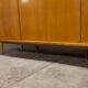 Scandinavian wardrobe 1960 honey color 4 doors L 205 cm