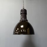 Large black enamel Bauhaus factory lamp