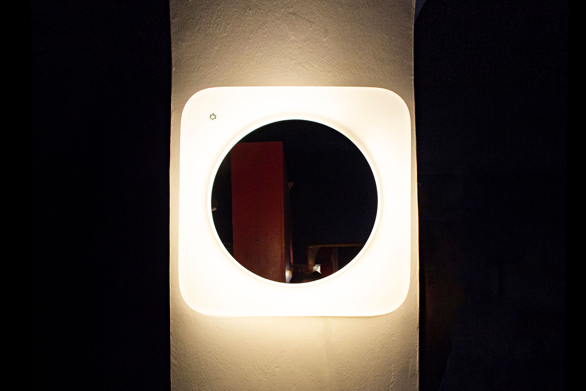 Mirror with backlit frame by Leucos, Italy 70s