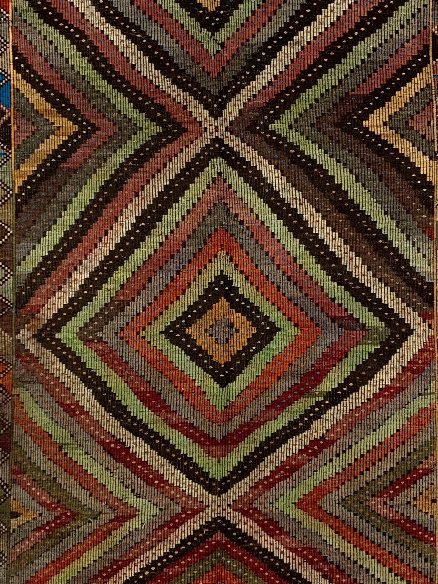 Large Vintage Turkish Kilim Rug 280x215 cm Wool Jajim Kelim