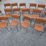 17 chrome metal bistro chairs from the 70s