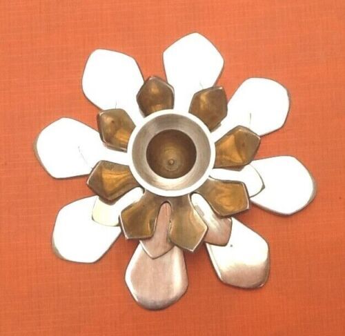 Brass flower candle holder