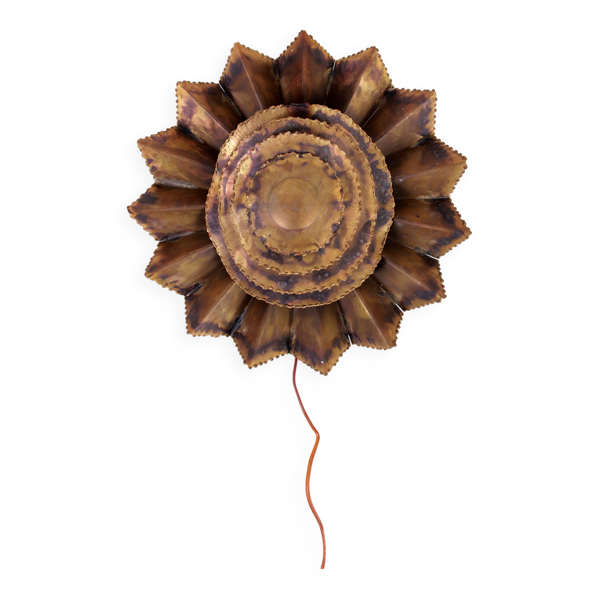 Vintage Brass Flower Wall Lamp by Svend Aage Holm Sørensen for Holm Sørensen & Co, 1960s