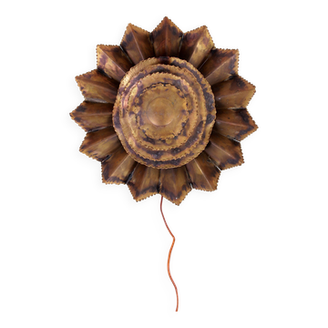 Vintage Brass Flower Wall Lamp by Svend Aage Holm Sørensen for Holm Sørensen & Co, 1960s