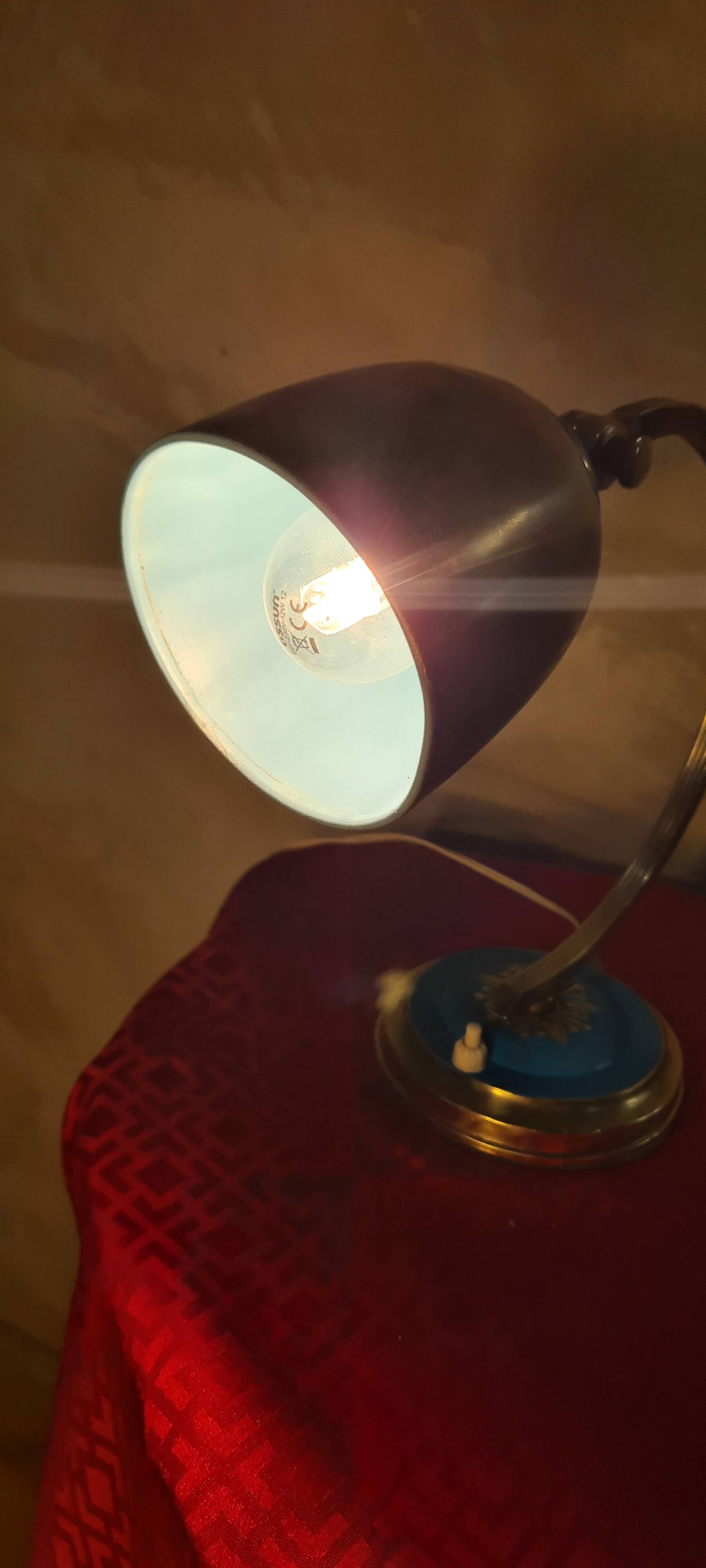 art deco bronze brass lamp 25w elec ok original h 28x25