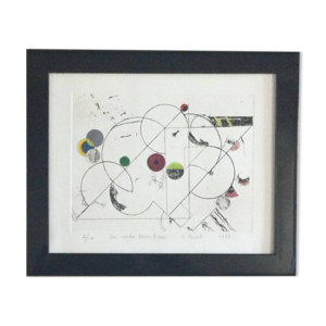 eau-forte réhaussée,