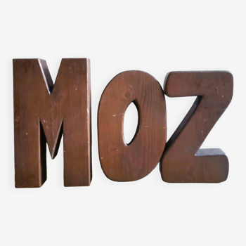 Large industrial wooden signage block letters