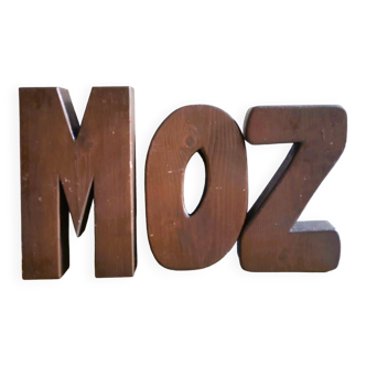 Large industrial wooden signage block letters