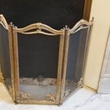 Art Nouveau brass fire screen 1900
