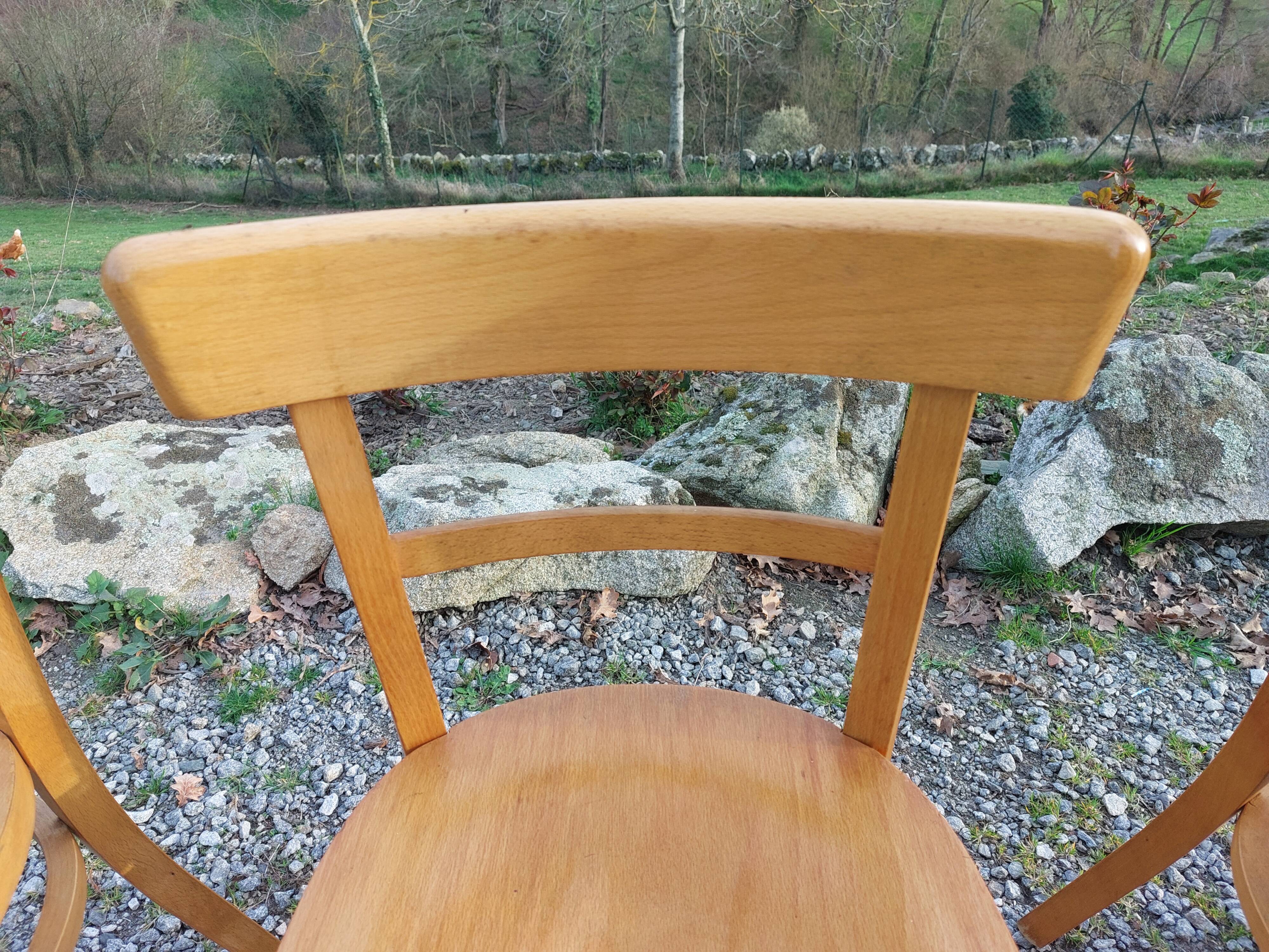 3 bistro chairs, light colour