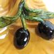 A vintage yellow ceramic aperitif server from Vallauris, 1970s, for black olives.