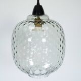 Pair of Mid-Century pendant lamps in smoked Murano glass, Italy, 1950s