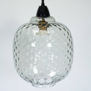 Pair of Mid-Century pendant lamps in smoked Murano glass, Italy, 1950s