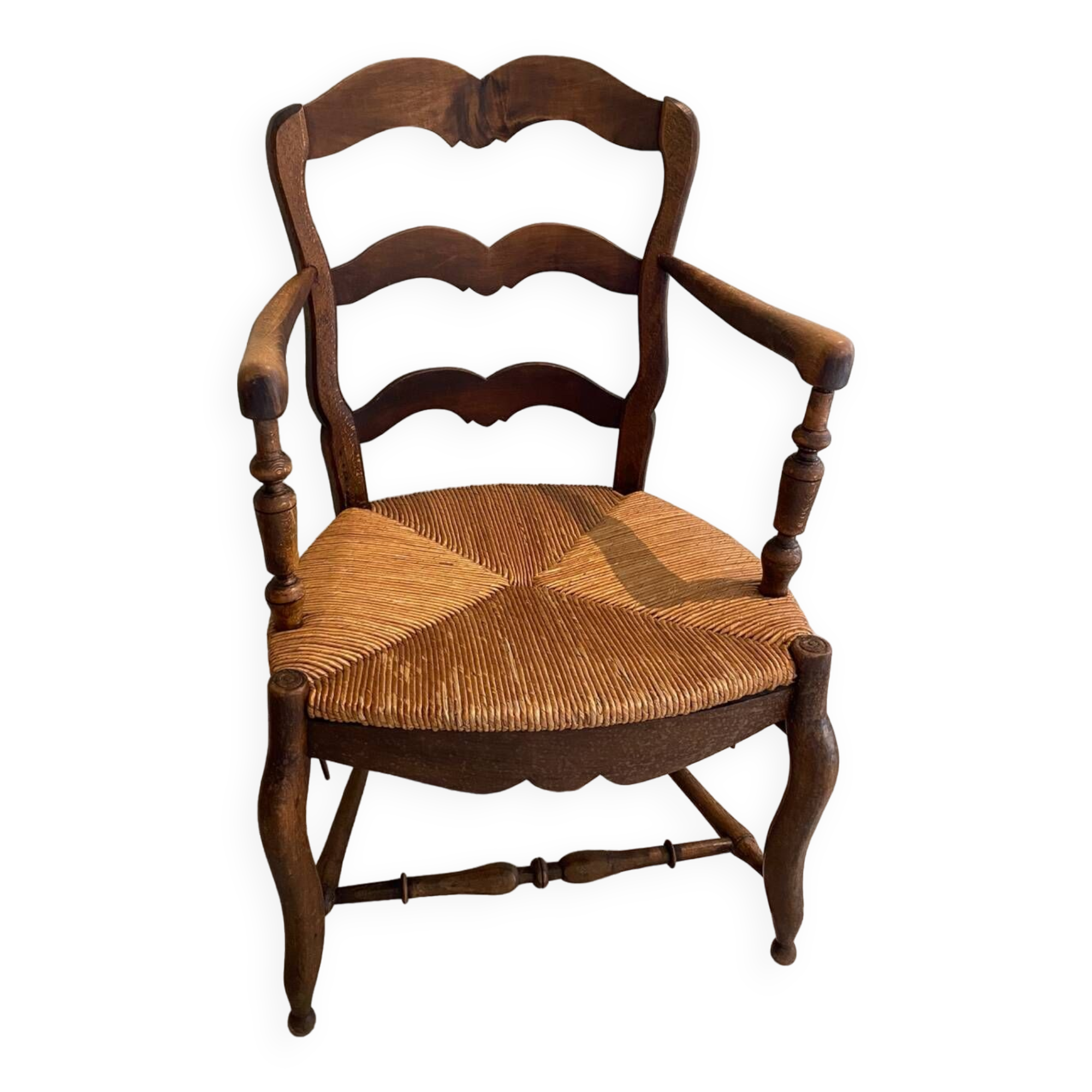 Straw country armchair