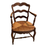 Straw country armchair