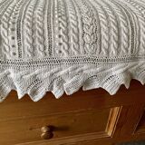 Old knitted cotton bed cover