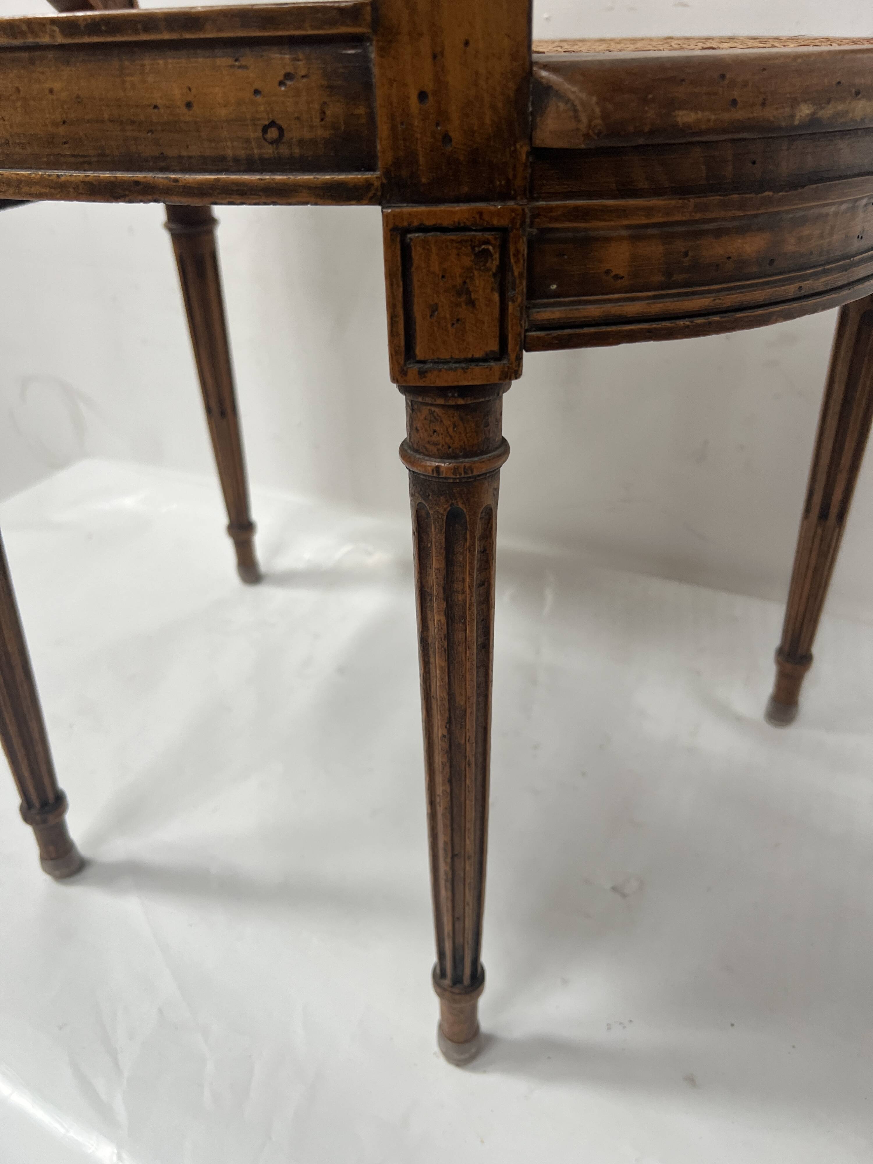 Louis XVI style office chair in stained beech