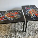 Metal and ceramic coffee table - 60s