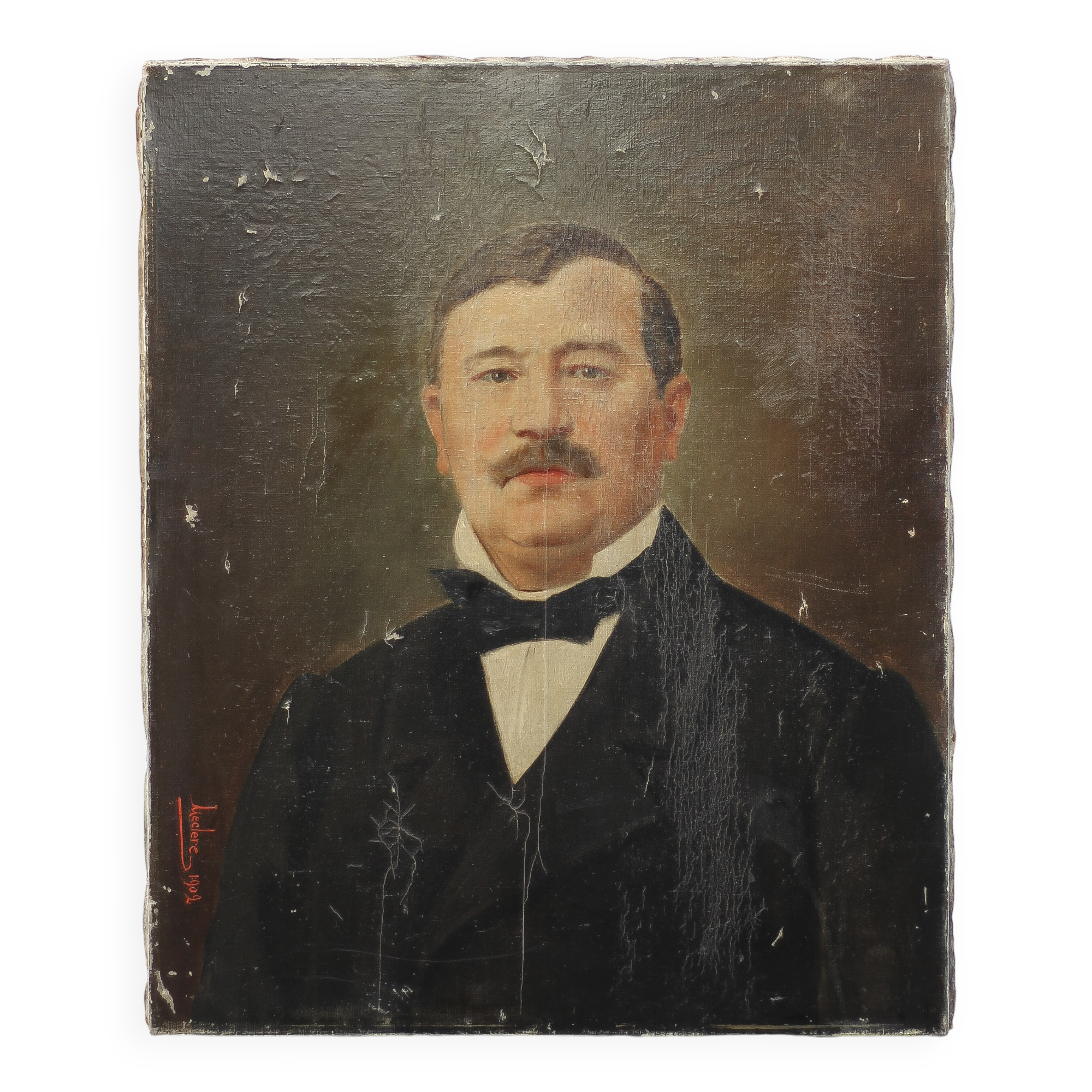 Signed painting, painting on canvas portrait man, oil on canvas