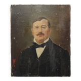 Signed painting, painting on canvas portrait man, oil on canvas