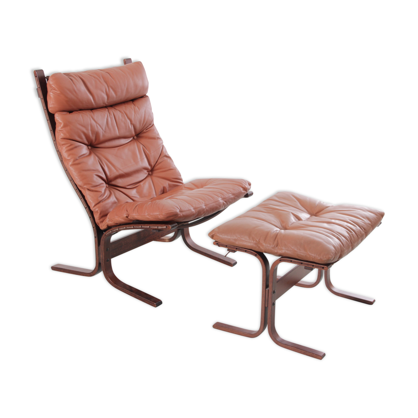 Scandinavian chair model Siesta, high back and foot rests