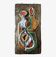 Cubist wall sculpture in glazed terracotta. Germany, 1950s.
