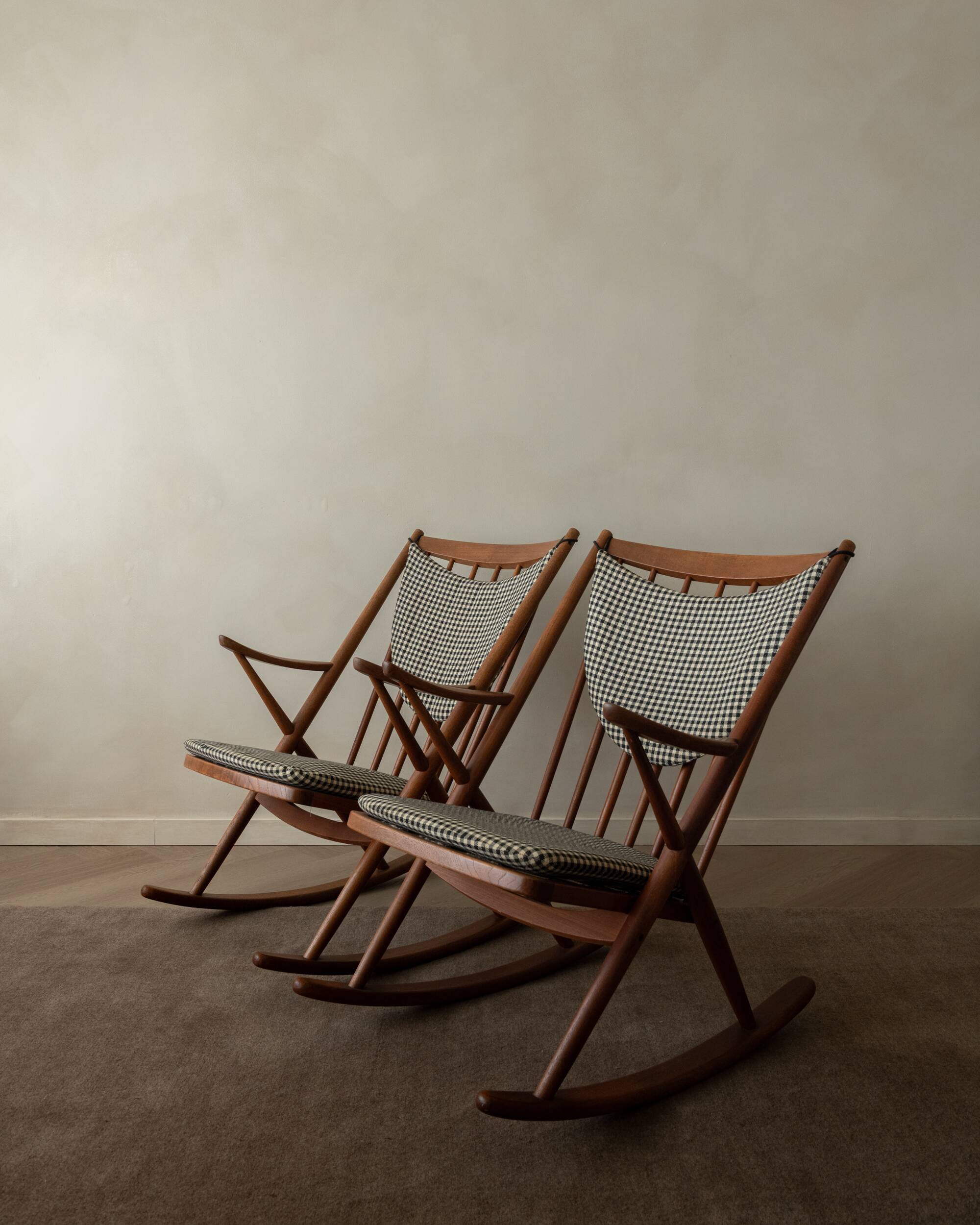 Set of 2 Danish Teak Rocking Chairs Model 182 Frank Reenskaug 1950s