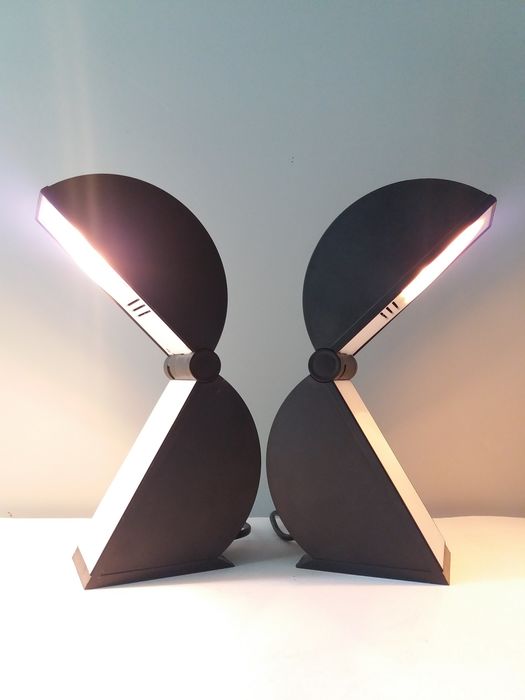 Pair of Italian Disco table lamps by Bertorelle