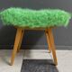 Green fluffy foot stool 1960s