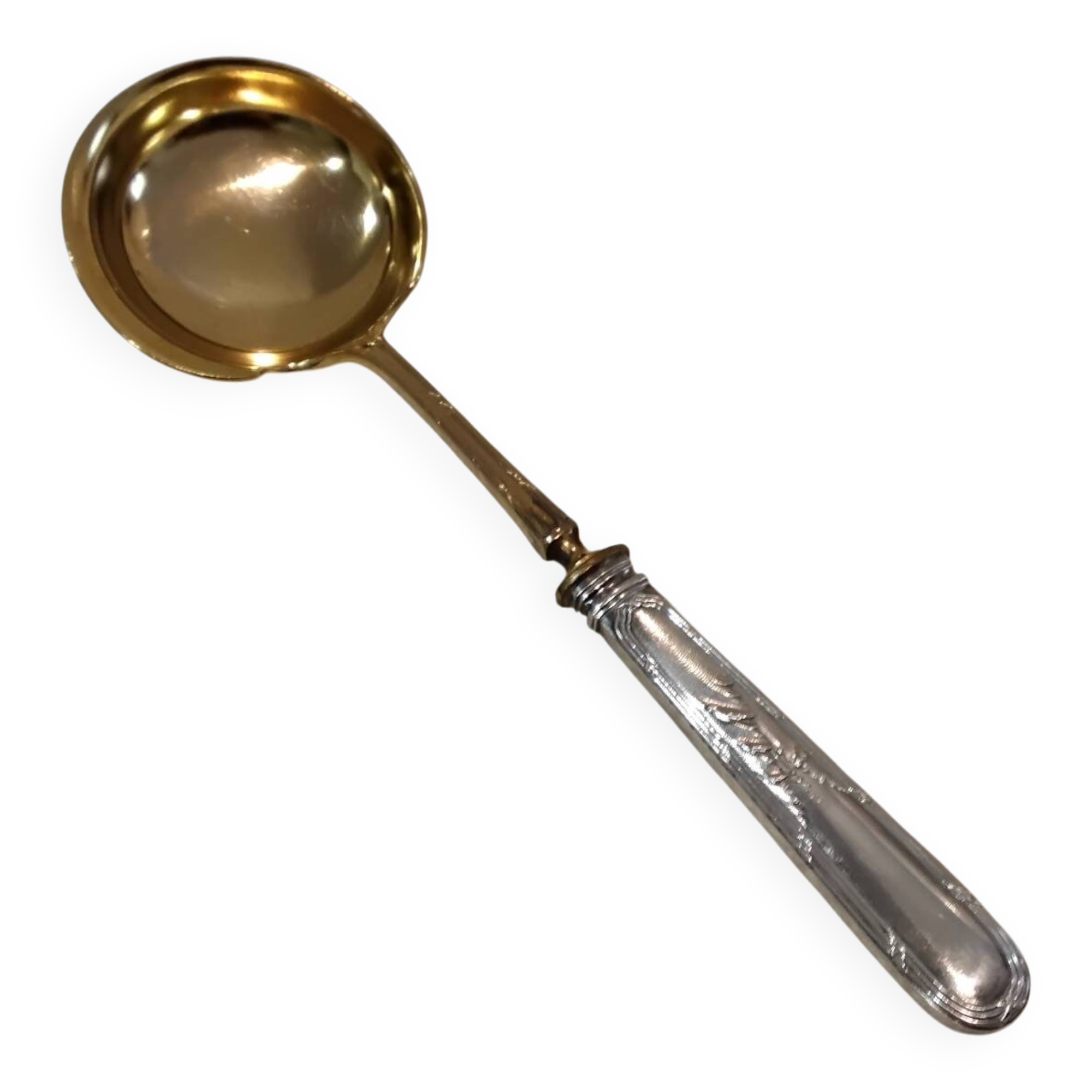 Louche dessert spoon silver 950 Minerva Louis XVI style
