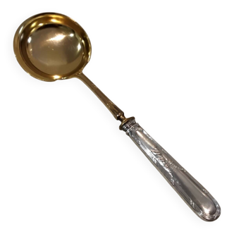 Louche dessert spoon silver 950 Minerva Louis XVI style