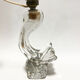 Pied de lampe signé Daum France. Corne d'abondance. 25 cm