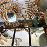 Vintage triptych barber mirror